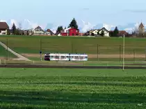 asm Seeland - Triebwagen be 2/6 505 und Be 2/6 509 unterwegs bei Siselen am 30.03.2012