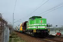 Lok 22 der EIB �berf�hrt am 03.04.'12 einen neuen KISS der Odeg. Dabei konnte sie bei der Durchfahrt in Dresden-Stetzsch aufgenommen werden.