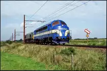 Contec Rail ApS MY 1158 und CBRail Leasing 266 453-0 (vermietet an CFL Cargo Danmark ApS)  h�mmern  am 13.09.2011 als CF 7239 von Taulov nach Padborg bei F�rhus durch J�tland.