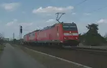 146 111-0 ist mit 111 061-8 und 143 856-3 am 03.04.2012 bei Wiesental