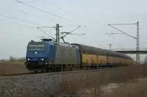 185 513-9 TXLogistik mit ARS-Altmannzug bei Iphofen am 29.03.2012