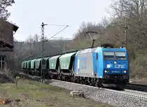 185 529 der LTE mit G�terzug am 04.04.12 in Vollmerz