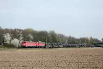 DB 140 799-8 mit DB 140 805-3 in Vilich-M�ldorf am 3.4.2012