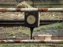 Weiche 11, Laterne im Bahnsteig integriert, Weiche f�hrt zum Gleis 3 Bahnhof Winningen