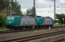 185 550 + 185 563  European Bulls  am 15.07.2011 abgestellt in Gro�korbetha