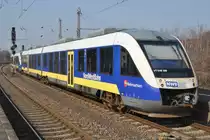 OSNABRÜCK, 16.03.2012, VT 648 199 der NordWestBahn bei der Ausfahrt aus Osnabrück Hbf