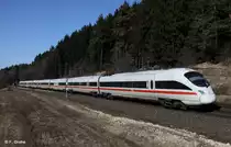 DB ICE-T Tz 1113 Hansestadt Stralsund als ICE 23 Dortmund - Wien, KBS 880 N�rnberg - Passau, fotografiert bei Deining am 08.03.2011