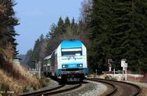 ALEX / VBG 223 072 vor ALX 84115 Hof - M�nchen, KBS 855 Hof - Regensburg, fotografiert bei Escheldorf am 22.03.2012