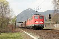 DB 140 838-4 und DB 140 806-1 in Rh�ndorf am 29.3.2012 