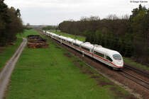403 023-5  Schaffhausen  + 403 009-4  Aalen  als ICE 207 (Dortmund-Basel) bei Graben-Neudorf. Aufgenommen am 10.04.2012.