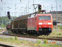 Br 152 114-5 auf dem Weg nach Rostock durch G�strow. 30.5.06