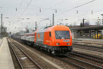 RTS 2016 906 mit einem Schwellenzug am 08.04.2012 am Heimeranplatz in M�nchen.