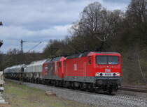 MEG 603 und 802 mit Zementzug am 10.04.12 in Vollmerz
