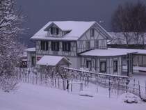 An einem kalten Winternachmittag des 26.12.2001 pr�sentiert sich der Endbahnhof Heiden 810m �/M.