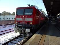 114 027 im Potsdamer Hauptbahnhof auf dem Weg nach Frankfurt / Oder