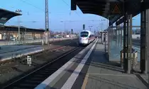 BR 411 / ICE-T  Bamberg  verl�sst am 14.04.2012 den Bahnhof Bamberg als ICE aus M�nchen Hbf nach Berlin Gesundbrunnen. 