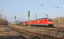 Lange keine DB-189er mehr auf der NSS gesehen. Am 22.03.2012 zog 189 055-7 einen Containerzug in Richtung S�den. Aufgenommen in Eschwege West.