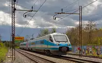 S� 310-? f�hrt durch Maribor-Tabor Richtung Maribor Hauptbahnhof. / 12.4.2012