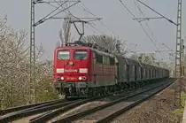 151 003-1 an der Urmitzer Rheinbr�cke ( Engerser Seite ) am 06.04.2012