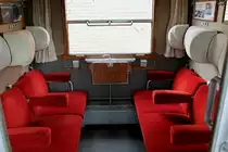 Fr�hlingsfest im Bw Berlin-Sch�neweide am 15.04.2012. Innenansicht in ein Abteil der 1. Klasse (Raucherabteil) des historischer Schnellzugwagens Ayse 046 (51 80 18-43 116-4)des Traditionszug e. V., eingereiht als Wagen 12 in den historischen Schnellzug Berlin.