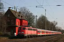 110 429 fuhr am 23.3.12 mit einem umgeleiteten RB 35 Verst�rker durch Ratingen-Lintorf.