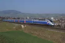 TGV Duplex 4704 verl�sst am 21.3.12 Frick in Richtung Z�rich.