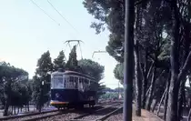 Roma STEFER SL Roma, Via Giovanni Amandola - Capanelle: MRS-Tw auf dem Weg nach Capanelle in der Nähe von der Endstelle am 22. August 1970. - Scan eines Diapositivs. 
