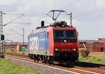 Auch die SBB-Cargolok 482 023-9 kommt mal wieder solo �ber die Kbs 495 gen S�den gefahren an diesem Freitag den 20. April 2012.