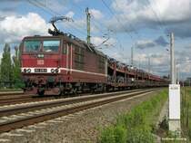 180 006 bringt mit einem Ganzzug fabrikneue Skoda aus Tschechien - 1.6.2006
