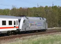 27.4.2012 Zepernick. IC 2356 mit 101 028 im  800 Jahre Sachsen-Anhalt  Design