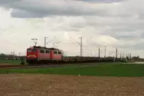 140 843-4 + 140 791-5 zogen den leeren Andernacher durch Neuss-Allerheiligen am 19.04.2012