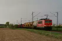 155 077-1 mit einem gemischten G�terzug in Neuss-Allerheiligen am 19.04.2012