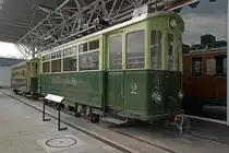 Ce 2/2 mit der Betriebsnummer 2 der Uetlibergbahn aus dem Jahre 1923 und dem Anh�nger C 41 aus dem Jahre 1924 im Verkehrshaus Luzern. Die Aufhanme stammt vom 17.04.2012.