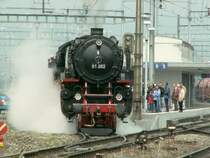 Ausfahrt der 01 202 aus dem Bhf.Buchs/SG nach Sargans.Buchs 04.06.06