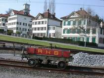 Hier nochmals ein Bild des  Rolli  vor der Kulisse des Biedermeierdorfes Heiden im Appenzeller Vorderland. (05.04.2002)