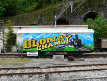 tpf / BC - G�terwagem Gak 672 mit Werbung f�r die Touristenbahn von Blonay-Chamby abgestellt im Bahnhof Vevey am 01.05.2012 