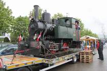 Besuch bei der  Arbon Classis 2012  am 05.05.12 in Arbon.Die 750mm Schmalspurlok  Widnau  der Internationalen Rheinregulierungsbahn(IRR)
Leider spielte an diesem Tag der  Wettergott  nicht mit.