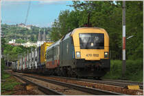 MAV 470 002 zieht eine Rola durch Speising.
Wien 6.5.2012