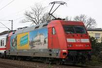Am 2.4.12 schob die 101 037  Klagenfurt am W�rthersee  einen IC durch Bonn-Limperich.