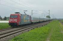 Klagenfurt 101 037-0 ist mdem IC 2218 Stuttgart - Hamburg Altona am 07.05.2012 bei Bobenheim-Roxheim