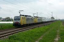 189 901 ud 189 905 sind mit dem EKOL am 07.05.2012 bei Bobenheim-Roxheim