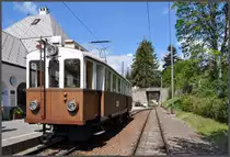 Der Alioth Triebwagen Nr.105 in der Endstation Klobenstein. (08.05.2012)