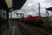 261 042+290 504 am Zugende des Mischers nach Zwickau. Werdau 12.05.2012