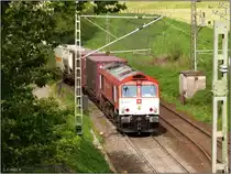 Eine Crossrail Class66 mit schwerer Last am Haken auf den Weg nach Belgien.
Am Gemmenicher Tunnel im April 2012.