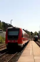 2 Dieseltriebwagen in Zeulenroda 612 564 und 642 006. Foto 05.05.2012