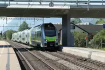 Der neue Stadler Dosto Triebzug der BLS bei Testfahrten in Maienfeld.14.05.12

