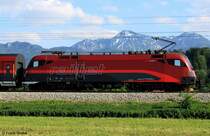 �BB 1116 225-4 schiebt Railjet RJ 567 Bregenz - Wien, KBS 951 M�nchen - Rosenheim - Salzburg, fotografiert bei �bersee am 14.05.2012