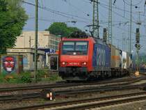 482 008-0 (�kotrans) verl��t am 24.09.2012 mit einem Containerzug am Haken Aachen West.