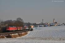 232 359 mit G�terzug am 10.02.2012 bei Sulzbach-Rosenberg