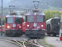 Chur altes Arosaareal 12.05.2005. Bereitstellung der Regionalz�ge nach Arosa mit Ge 4/4 II 620 Zernez  und Ge 4/4 II 616 Filisur 